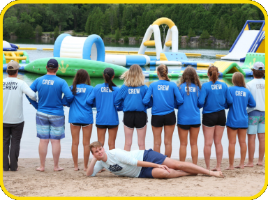 sheboygan quarry beach's crew at the aqua park in sheboygan, wisconsin